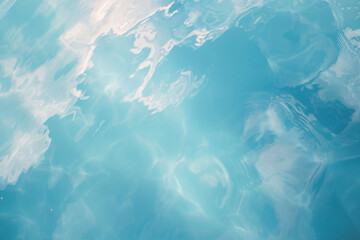 Obraz premium Serene blue water surface with gentle ripples and reflections