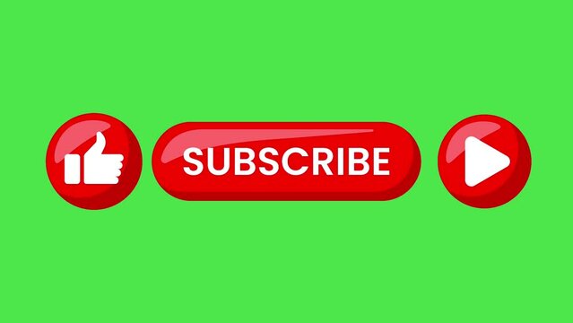 Animated subscribe button with transparent Background with Alpha Channel