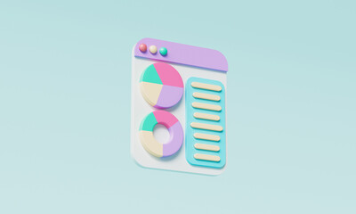 3D 비즈니스 그래프 차트 아이콘 3D Business Chart Graph Icon