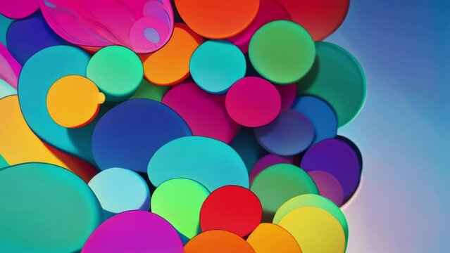 Colorful gradient balloons in motion sequence animation video