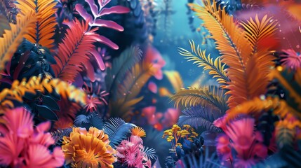 Abstract Jungle, A jungle with surreal and abstract plants