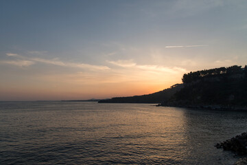 Obraz premium View of the sunset at the seaside