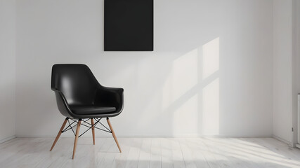 A simple white chair and table set creates a clean, airy feel in a room