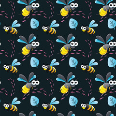 Flower Transport Seamless Vector Pattern Design