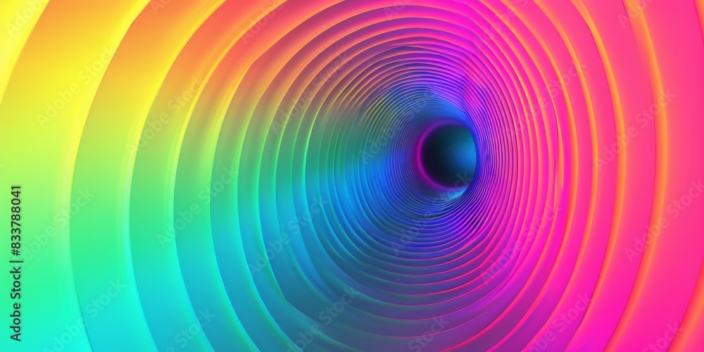 Poster Psychedelic Rainbow Tunnel Pattern Abstract Background