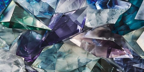 A Close-Up View of Blue and Purple Crystals in a Pile