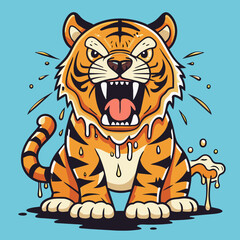 angry tiger vector illustration