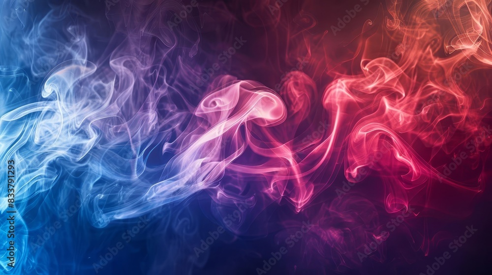 Poster dramatic abstract background with swirling red and blue smoke on a gradient backdrop dynamic visual 