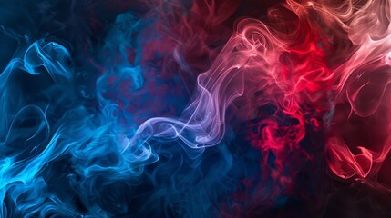 dramatic abstract background with swirling red and blue smoke on a gradient backdrop dynamic visual effect