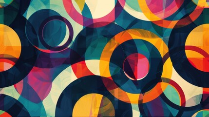 Obraz premium Abstract Geometric Pattern with Overlapping Circles