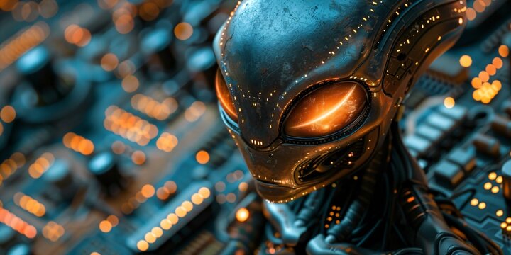 crazy alien high-tech and circuit board design
