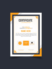 Certificate Of Achievement Template | Minimal Award Template Design | Certificate Template With Classic Frame And Modern Concept | Fully Editable Print Ready Template