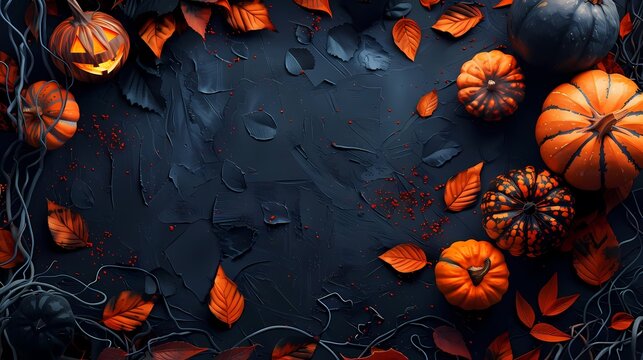 Create a background with a Halloween party banner and space for text