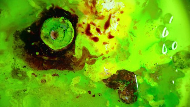 Abstract Liquid Effects in Motion, 4K, 60fps video of abstract liquid effects with vibrant colors and swirling patterns, Acrylic and Ferrofluid. Ideal for creative backgrounds, artistic&nbsp;projects.