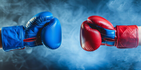 red and blue boxing gloves