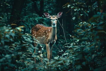 Majestic Deer Standing Gracefully in a Sunlit Forest Clearing