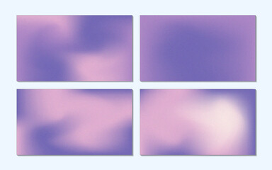Collection of abstract purple gradient backgrounds with rough texture
