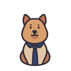Transparent dog, dog wearing work clothes, simple icon, cute dog and can be used easily and conveniently.