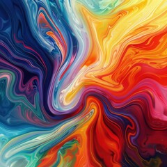 Obraz premium Capture the essence of Creative flow in a vibrant abstract painting with bold, swirling colors and dynamic shapes