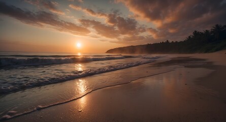 Fototapeta premium Sunrise over beach