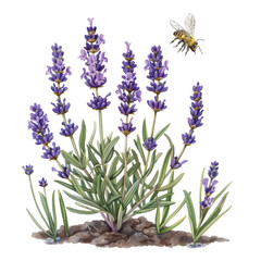 Naklejka premium Bunch of lavender and assorted flowers isolated on white background