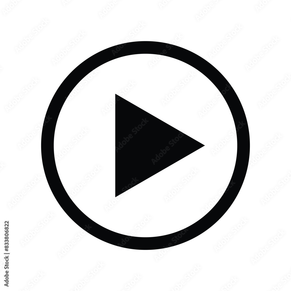 Poster play button icon. black video play button icon on white background. vector design play button icon s