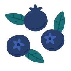 Blueberry set, collection for design. National Blueberry Month