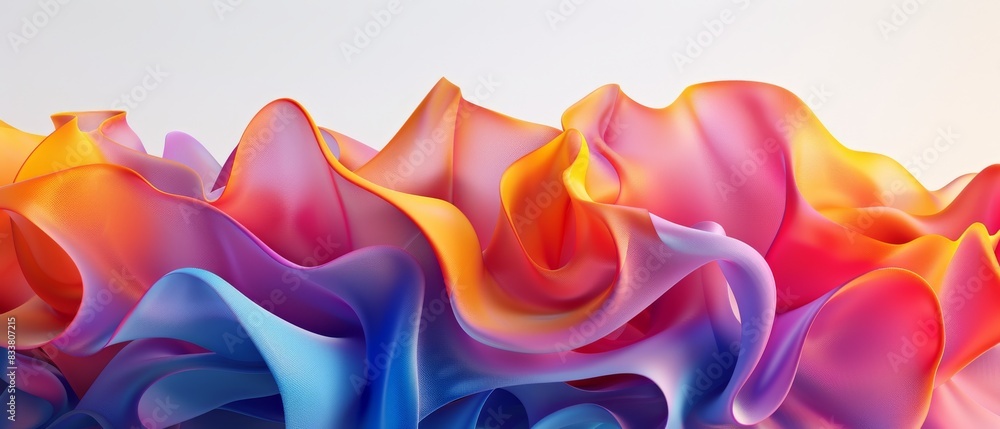 Poster craft a visually striking abstract representation of innovation using vibrant colors and dynamic sha