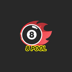 billiard or eight 8 pool vector logo design, can be use for symbol or element design