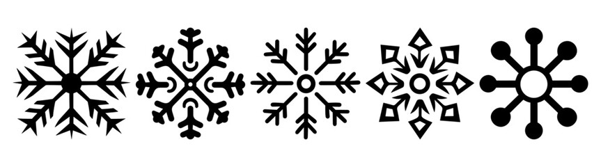 Snowflake silhouette set vector design big pack of illustration and icon