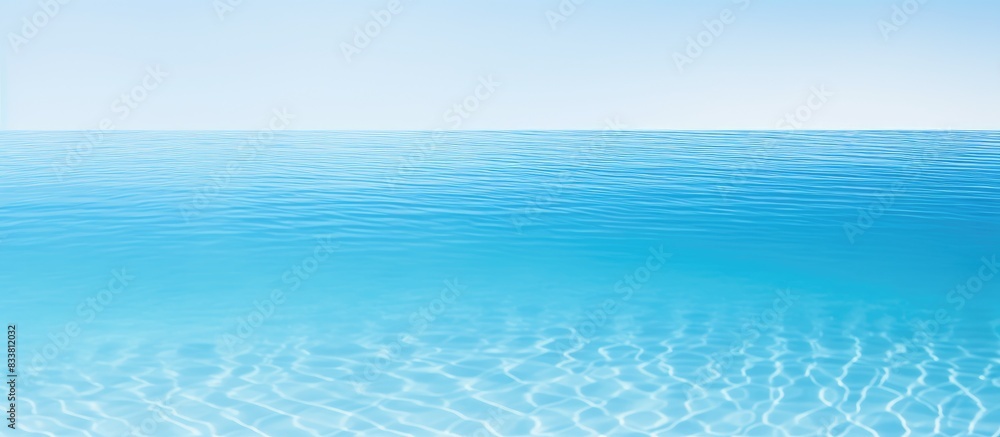 Poster Background image of a blue swimming pool with space for text or added elements is available. with copy space image. Place for adding text or design