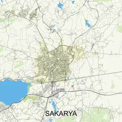 Sakarya, Turkey map poster art