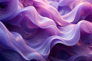 Fototapeta premium Sleek glossy motion lilac purple 3D waves. Ideal for modern design backgrounds, contemporary wallpapers and creative graphics