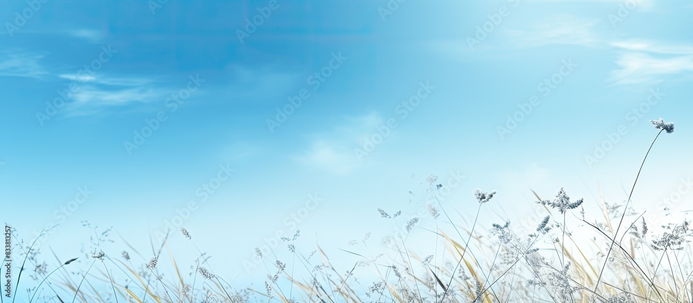 Aufkleber blue sky backdrop featuring abstract natural elements and copy space image.