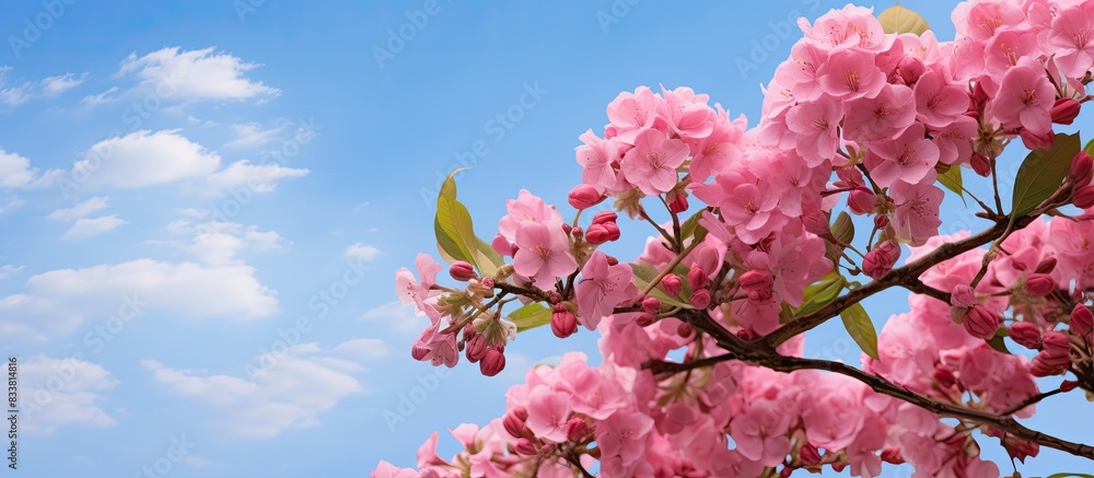 Aufkleber lagerstroemia flower set against a sky backdrop with copy space image.