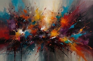 Fototapeta premium Abstract multi colored background, explosion of color.