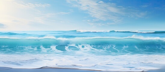 Ocean waves from the Atlantic create a scenic ocean view with a copy space image.