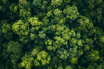 Fototapeta premium In this close-up of broccoli, verdant florets form a lush landscape of vibrant green. Each tiny bud, intricately textured and tightly clustered, captures the essence of nature's perfect geometry.