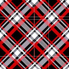Red and Black Plaid Pattern, Classic Design, Seamless Background