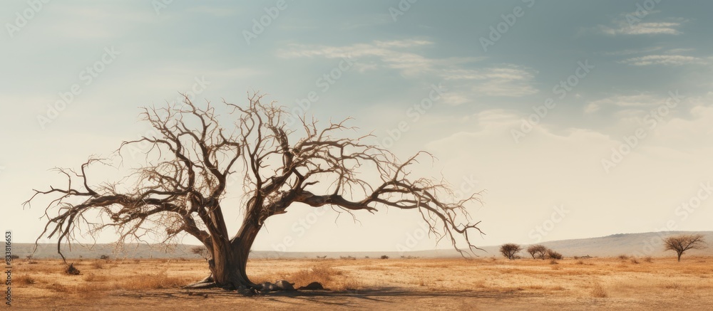 Poster Dry tree with copy space image.