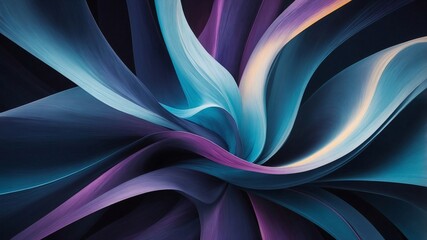 Vibrant Twisting Colorful Ribbons of Blue, and Purple, in Abstract Art for Background Wallpaper Illustration. Generative AI