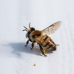 bee on a white background