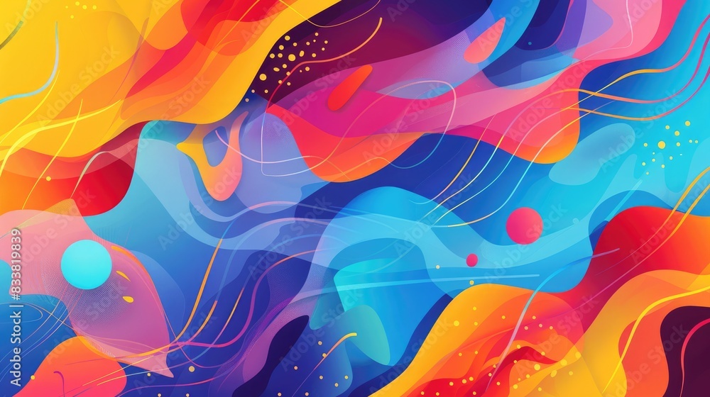 Poster colorful background with abstract design elements
