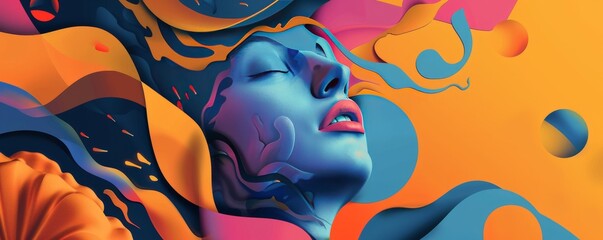 Illustrate the concept of innovation with a dynamic composition featuring abstract shapes that convey forward-thinking creativity in a modern art style