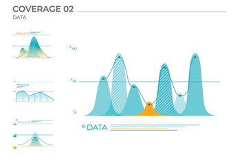 Poster process data charts in color. Vector elements charts.