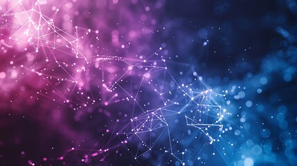 Futuristic Sci-Fi Template with Dynamic Plexus Effect and Copy Space for Text