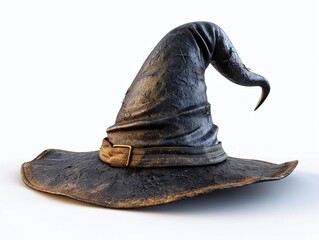 Design a Halloweenthemed wizard hat, isolated on a white background
