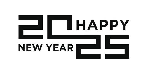 Obraz premium 2025 Happy New Year logo text design vector trendy. Premium Vector