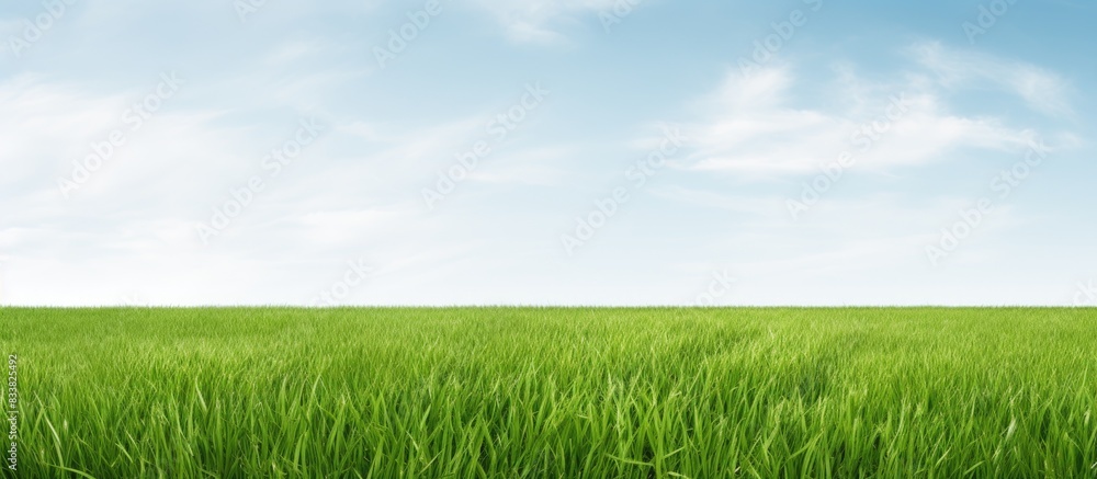 Aufkleber grassy field with a blank white backdrop for copy space image.