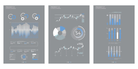 Finance elements commercial charts. Abstract visual vector illustration.